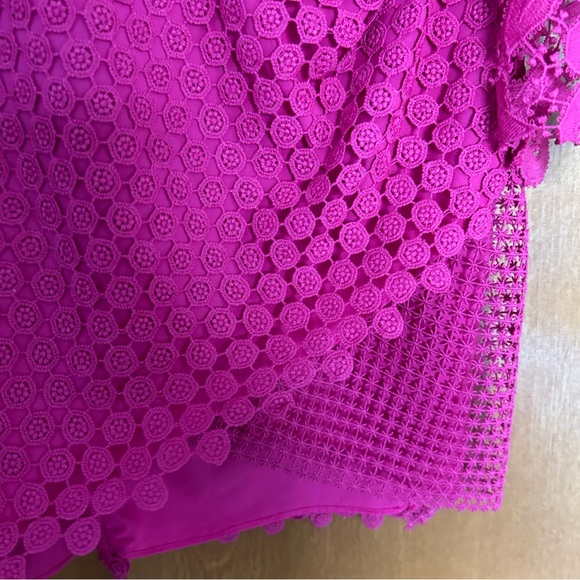 Saylor Kerrianne Eyelet Mini Dress in Magenta Size XS - Picture 6 of 14